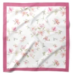 Pembe Çiçek Desenli Bandana Fular