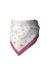 Pembe Çiçek Desenli Bandana Fular - Görsel 4