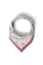 Pembe Çiçek Desenli Bandana Fular - Görsel 5