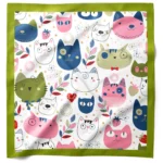 Sevimli Kedi Desenli Bandana Fular