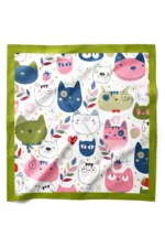 Sevimli Kedi Desenli Bandana Fular