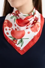 Nar Desenli Bandana Fular - Görsel 2
