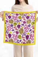 Okyanus Bahçesi Desenli Bandana Fular - Görsel 3