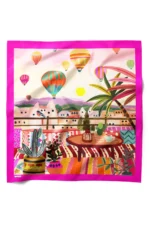 Kapadokya Manzaralı Desenli Bandana Fular