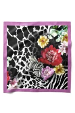 Zebra & Çiçek Desenli Bandana Fular