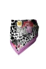 Zebra & Çiçek Desenli Bandana Fular - Görsel 4