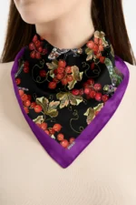 Böğürtlen Desenli Bandana Fular - Görsel 2