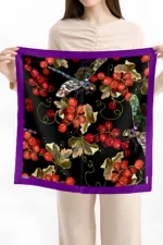 Böğürtlen Desenli Bandana Fular - Görsel 3