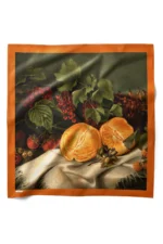 Vintage Portakal ve Orman Meyveli Bandana Fular