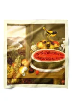 Meyve ve Kuş Desenli Bandana Fular