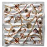 Deniz Kabuklu ve Zincir Desenli Bandana Fular