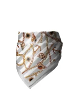 Deniz Kabuklu ve Zincir Desenli Bandana Fular - Görsel 4