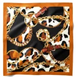 Zincir ve Leopar Desenli Bandana Fular