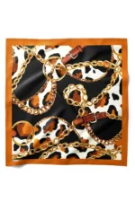 Zincir ve Leopar Desenli Bandana Fular