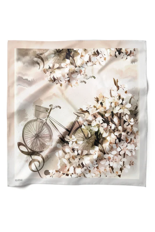 Bahar Bisikleti Desenli Bandana Fular