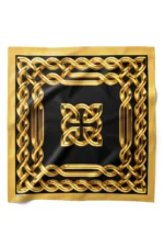 Altın Zincir Desenli Bandana Fular