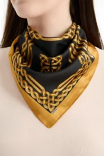Altın Zincir Desenli Bandana Fular - Görsel 2