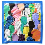 Pop-Art Siluet Desenli Bandana Fular