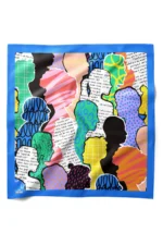 Pop-Art Siluet Desenli Bandana Fular