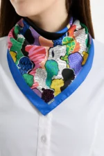Pop-Art Siluet Desenli Bandana Fular - Görsel 2