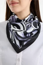 Optik Dalga Desenli Bandana Fular - Görsel 2