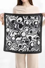 Optik Dalga Desenli Bandana Fular - Görsel 3