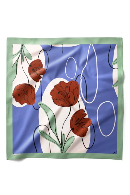 Gül Desenli Bandana Fular