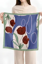 Gül Desenli Bandana Fular - Görsel 3