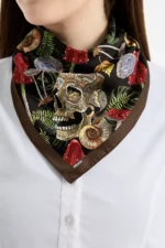 Kafatası Desenli Bandana Fular - Görsel 2