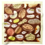 Kuruyemiş Desenli Bandana Fular