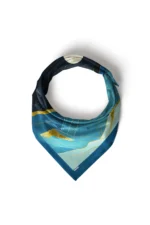 Altın Detaylı Gece Manzara Desenli Bandana Fular - Görsel 5