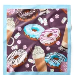 Tatlı Donut Desenli Bandana Fular