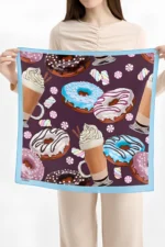 Tatlı Donut Desenli Bandana Fular - Görsel 3