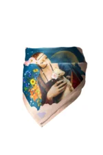 Çiçekli Kadın Desenli Bandana Fular - Görsel 4