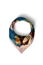 Çiçekli Kadın Desenli Bandana Fular - Görsel 5