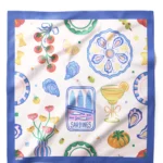 Akdeniz Esintili Sardalya Desenli Bandana Fular