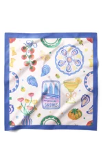 Akdeniz Esintili Sardalya Desenli Bandana Fular