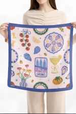 Akdeniz Esintili Sardalya Desenli Bandana Fular - Görsel 3