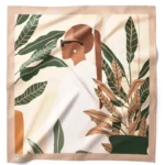 Tropikal Modern Kadın Desenli Bandana Fular