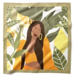 Tropikal Kadın Desenli Bandana Fular