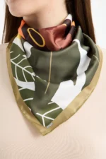 Tropikal Kadın Desenli Bandana Fular - Görsel 2