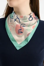 Minimal Yüz Desenli Bandana Fular - Görsel 2