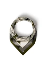 Bej Çiçek Desenli Bandana Fular - Görsel 5