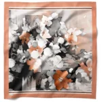 Terrakota Çiçek Desenli Bandana Fular