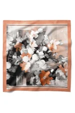 Terrakota Çiçek Desenli Bandana Fular