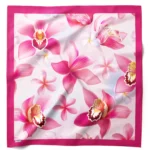 Pembe Orkide Desenli Banadan Fular