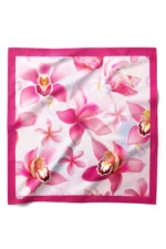 Pembe Orkide Desenli Banadan Fular