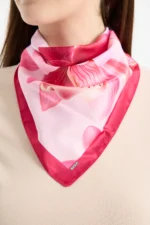 Pembe Orkide Desenli Banadan Fular - Görsel 2