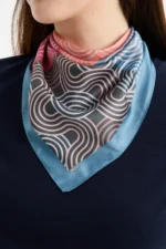 Retro Geometri Desenli Bandana Fular - Görsel 2