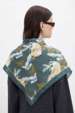 Turna Uçuşu Desenli Bandana Fular